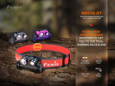 Fenix ​​HM65R-DT nabíjecí čelovka, 1500 lm, fialová