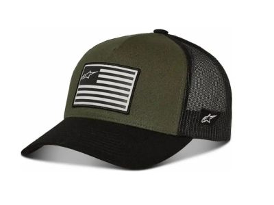 Șapcă Alpinestars Flag Snapback, negru militar/verde