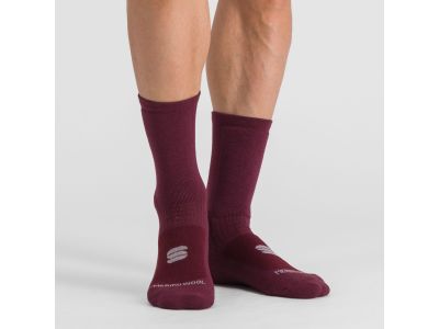 Sportful MERINO WOOL 18 zokni, burgundi/fekete