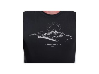 Sensor Coolmax Tech Mountains tričko, černá