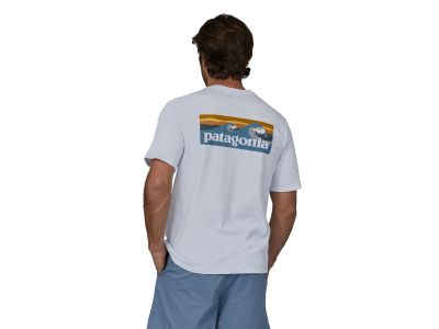 Tricou Patagonia Boardshort Logo Pocket Responsibili, alb