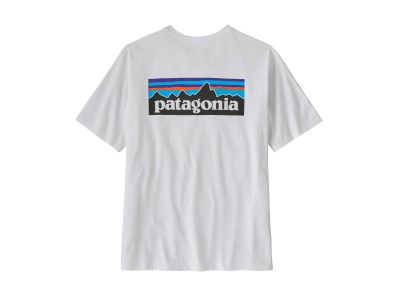 Tricou Patagonia P-6 Logo Responsibili, alb