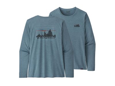 Patagonia Cap Cool Daily Graphic Damen-T-Shirt, Skyline &amp;#39;73: Light Plume Grey X-Dye