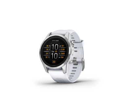 Garmin epix Pro (g2) GPS óra, 42 mm, ezüst/fehér kő
