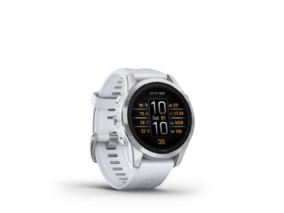 Garmin epix Pro (g2) GPS óra, 42 mm, ezüst/fehér kő