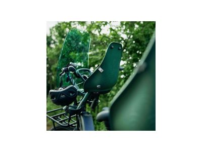 Przedni fotelik rowerowy Urban Iki BIO z adapterem, zielony mosu/czarny bincho