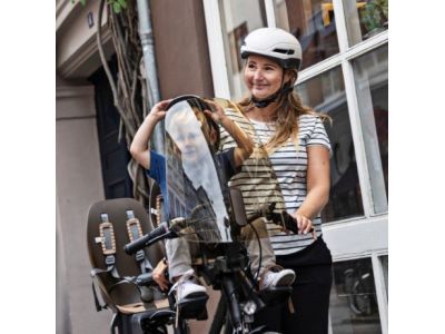 Scaun față de bicicletă Urban Iki cu adaptor, maro koge/maro kurumi