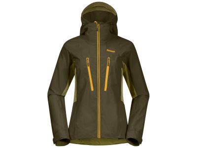 Bergans of Norway Cecilie Mtn Softshell Women&amp;#39;s Jacket, Dark Olive Green/Trail Green