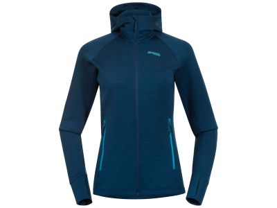 Bergans of Norway Cecilie Wool Hood női pulóver, Deep Sea Blue