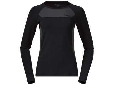 Bergans of Norway Cecilie Wool Damen-T-Shirt, Schwarz / Solid Charcoal