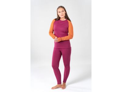 Devold Expedition Merino 235 women's termo t-shirt, beetroot/flame