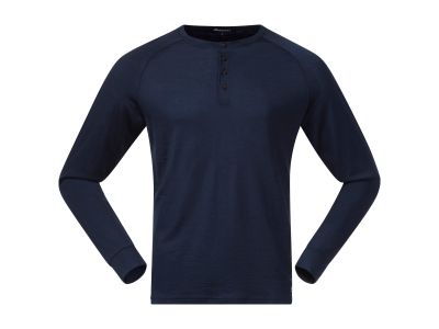 Bergans Lysebu Woll-Henley-T-Shirt, Marineblau