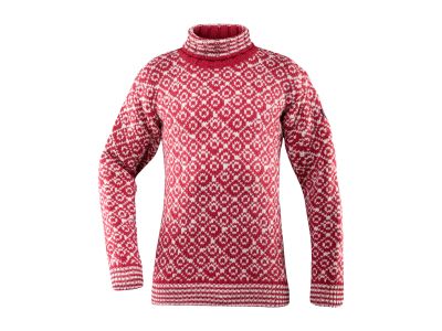 Devold SVALBARD WOOL sveter, Hindberry/Offwhite