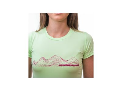 T-shirt damski Sensor COOLMAX FRESH PT MOUNTAINS, zielony