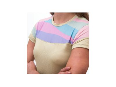 Tricou de damă Sensor COOLMAX IMPRESS, nisip/ dungi