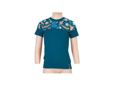 Sensor COOLMAX IMPRESS Kinder-T-Shirt, Saphir/Jungen-Tattoo