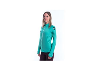 Bluza damska Sensor COOLMAX THERMO, zamek błyskawiczny na całej długości, w kolorze morskiej zieleni