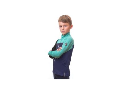 Sensor COOLMAX THERMO Kinder-Sweatshirt, tiefblau/seegrün/schwarz