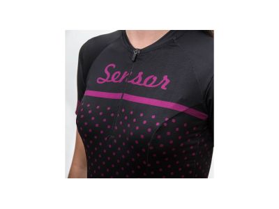 Damska koszulka rowerowa Sensor CYKLO TOUR w czarne kropki