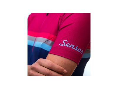 Damska koszulka rowerowa Sensor CYKLO TOUR, lila paski