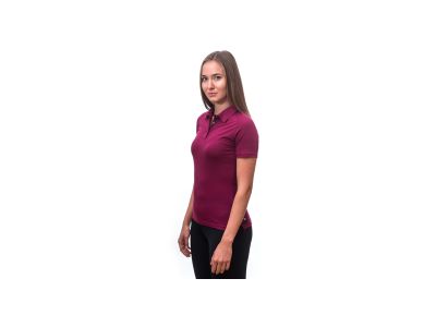 Damska koszulka Sensor MERINO ACTIVE POLO w kolorze liliowym