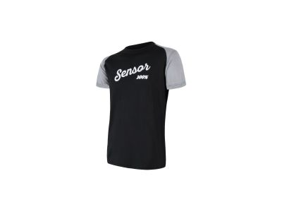 Sensor MERINO ACTIVE PT LOGO T-Shirt, schwarz