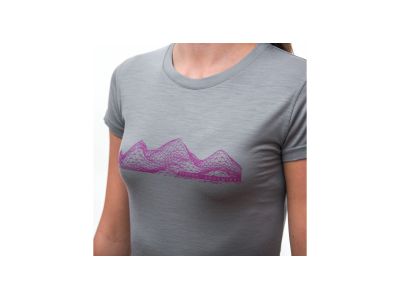 Damska koszulka Sensor MERINO ACTIVE PT MOUNTAINS w kolorze szarym