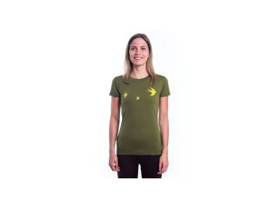 Sensor MERINO ACTIVE PT SWALLOW női póló, szafari zöld