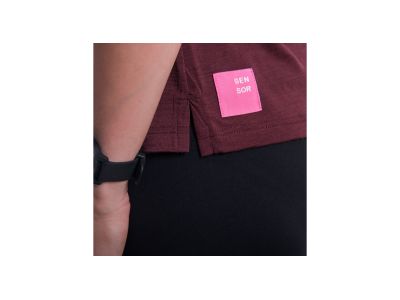 T-shirt damski Sensor MERINO AIR FOX, port czerwony