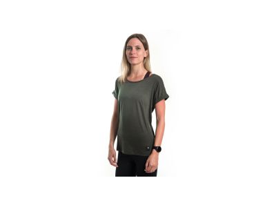 Tricou de damă Sensor MERINO AIR traveller, verde olive