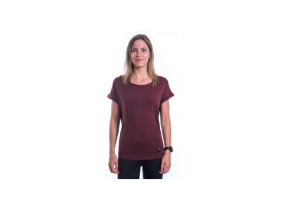 Damska koszulka podróżnicza Sensor MERINO AIR, port-czerwona