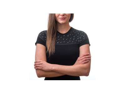 Sensor MERINO IMPRESS dámske tričko, čierna