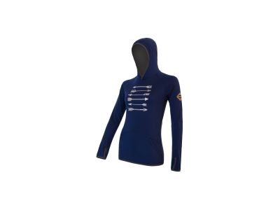 Sensor MERINO UPPER ARROWS kangaroo women&amp;#39;s sweatshirt, deep blue