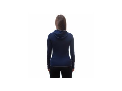 Sensor MERINO UPPER ARROWS Känguru Damen-Sweatshirt, tiefblau