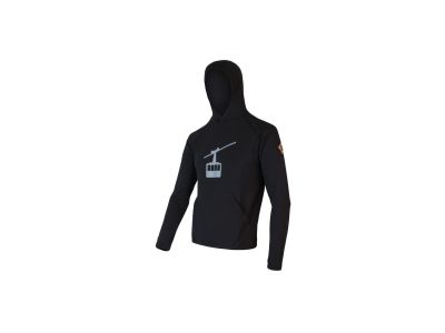 Sensor MERINO UPPER GONDOLA Känguru-Sweatshirt, schwarz