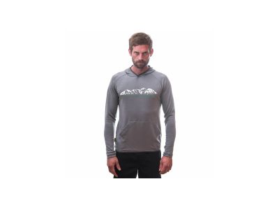 Sensor MERINO UPPER MOUNTAINS kangaroo sweatshirt, gray