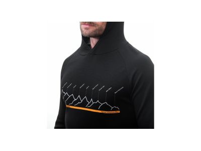 Sensor MERINO UPPER RJ Känguru-Sweatshirt, schwarz