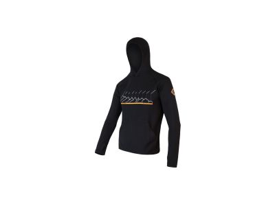 Sensor MERINO UPPER RJ kangaroo sweatshirt, black
