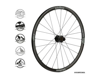 Vision Team 30 AGX i23 DB CL CH TL 28&quot; wheelset, disc, tire, solid axle, Sram XDR