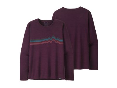 Patagonia Cap Cool Daily Graphic women&amp;#39;s t-shirt, ridge rise stripe: night plum x-dye