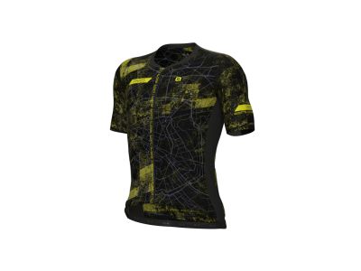 Koszulka rowerowa ALÉ PR-E TOWN, giallo fluo/paryż