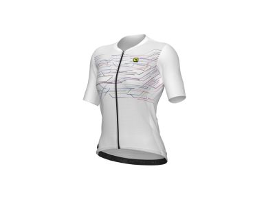 Damska koszulka rowerowa ALÉ PR-E MEGABYTE w kolorze białym