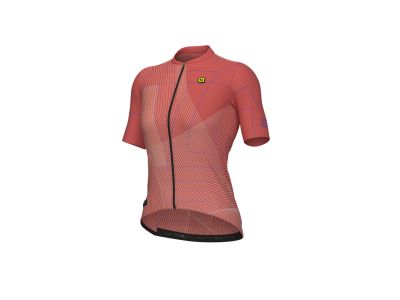 Damska koszulka rowerowa ALÉ PR-E SYNERGY w kolorze koralowej czerwieni