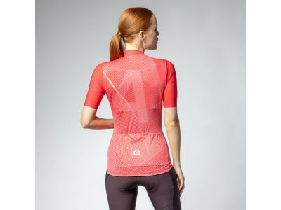 Damska koszulka rowerowa ALÉ PR-E SYNERGY w kolorze koralowej czerwieni