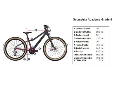 ACADEMY Grade 4 20 detský bicykel, červená