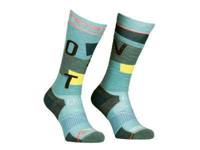 ORTOVOX Freeride Long Socks Sosete confortabile pentru genunchi pentru femei, cascada de gheata