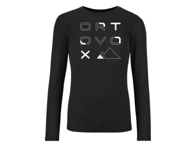 ORTOVOX 185 Merino Brand Outline dámske tričko, Black Raven