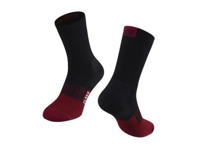 FORCE Flake winter socks, black/burgundy