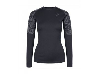 Johaug Elevate Wool Langarm-Damen-T-Shirt, schwarz