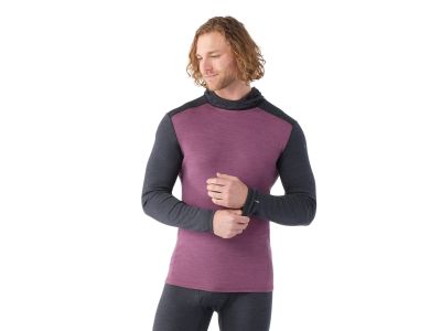 Smartwool Classic Thermal Merino Base Layer Hoodie shirt, charcoal/argyle purple